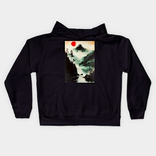 Red Moon Fuji Kids Hoodie